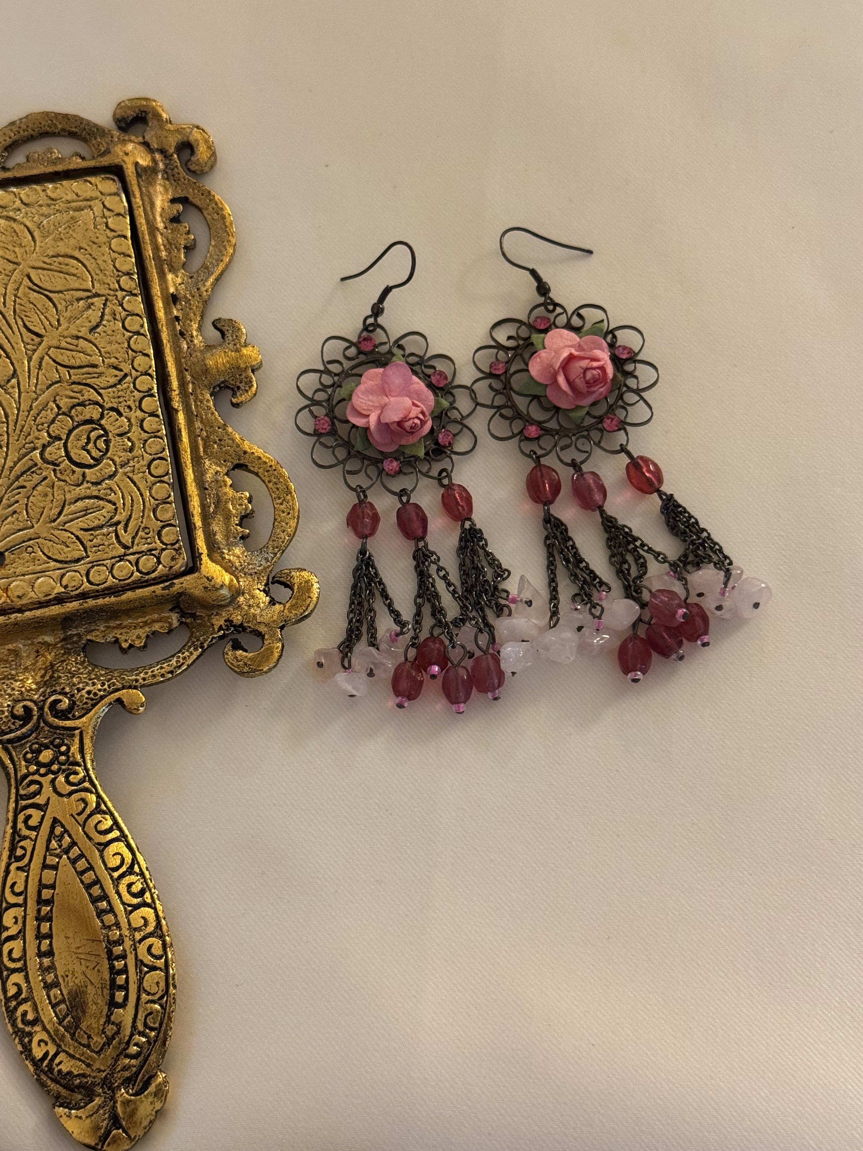 rose vintage earrings