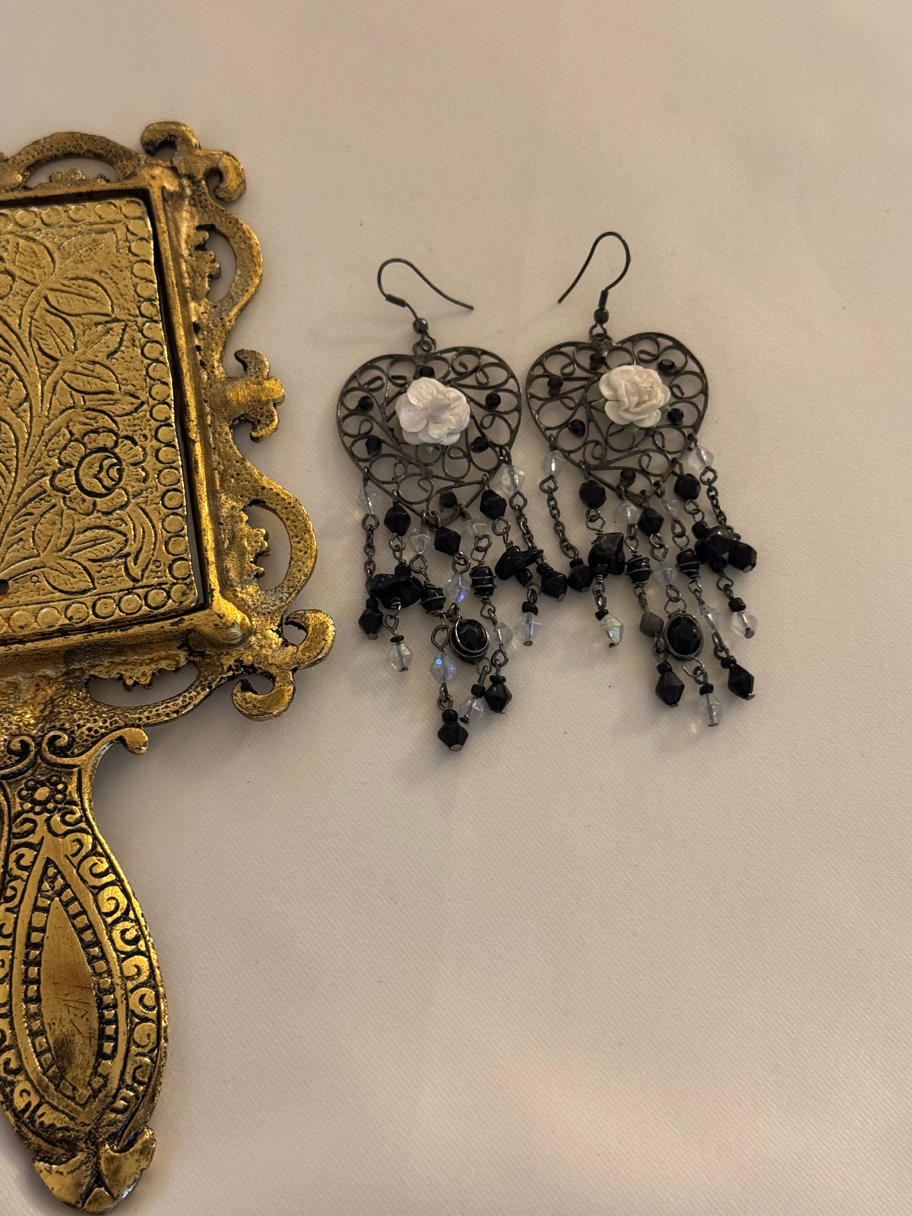 rose vintage earrings