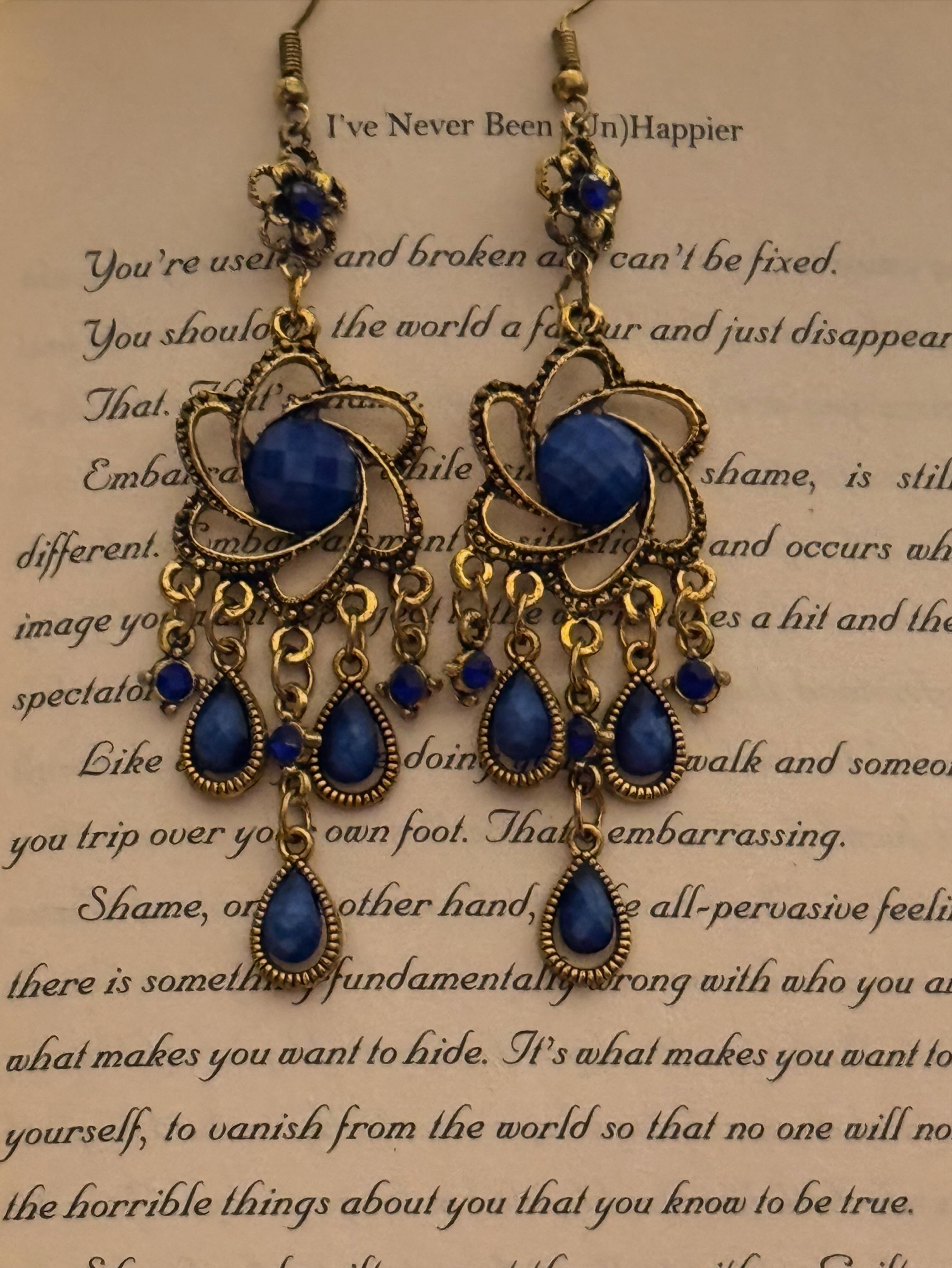 vintage blue earrings