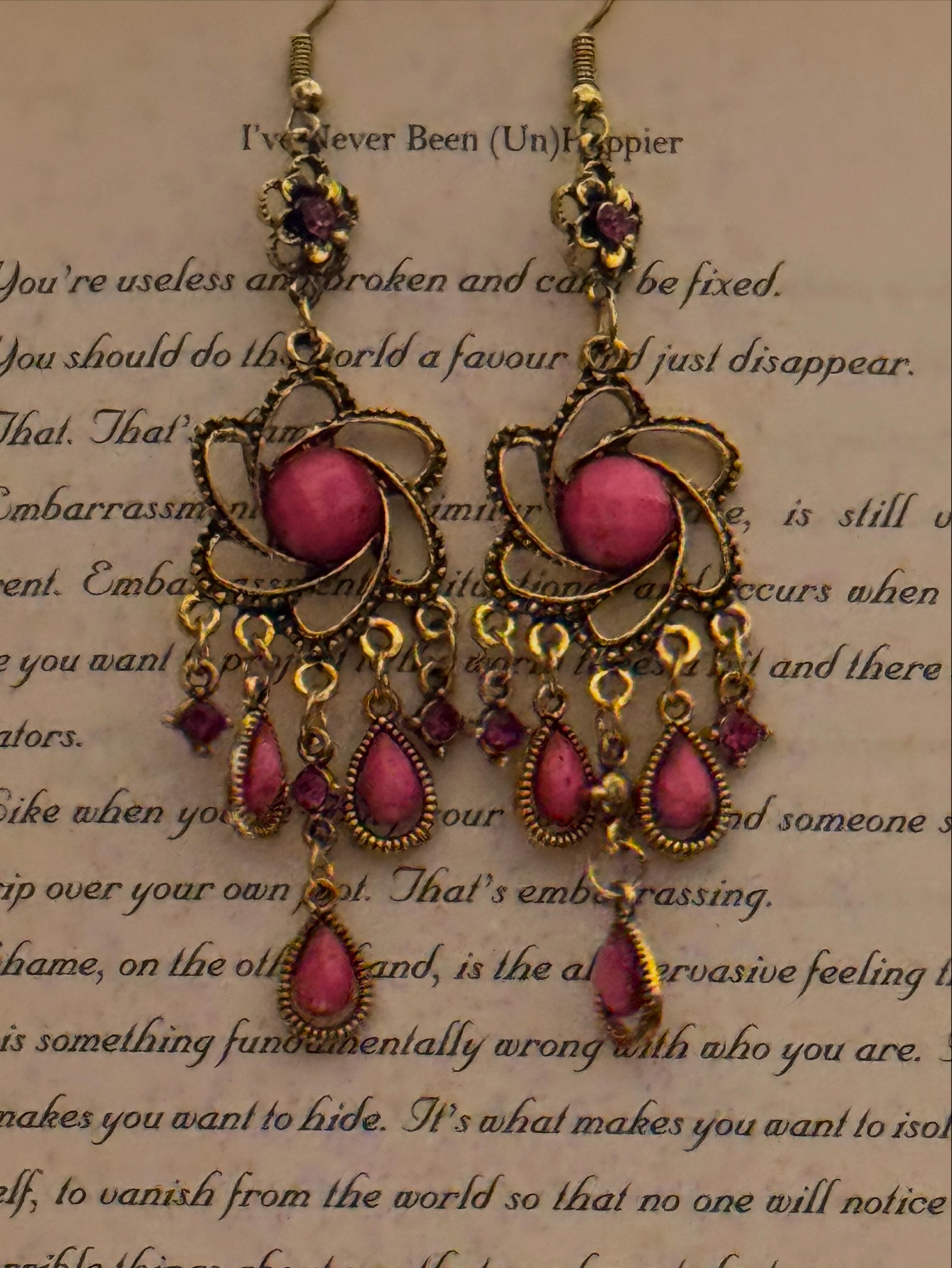 vintage pink earrings